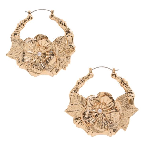 SDJ FLOWER HOOP METAL EARRING