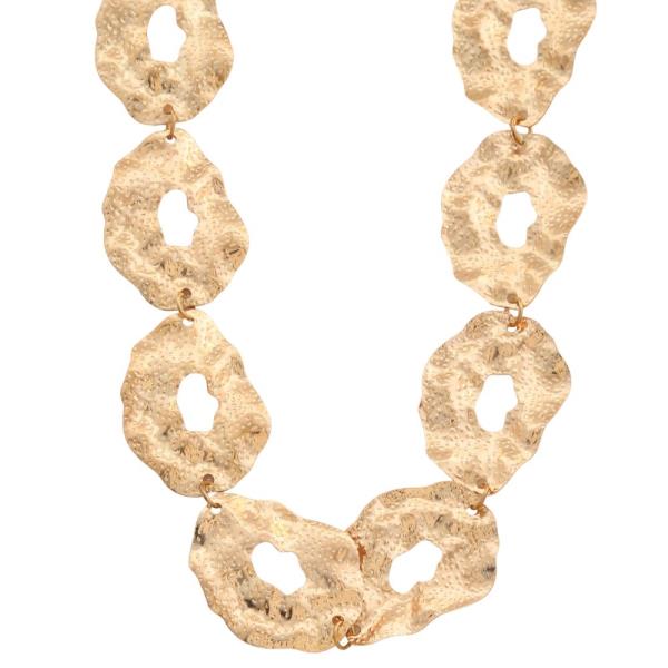 SDJ Textured Metal Oval Link Necklace