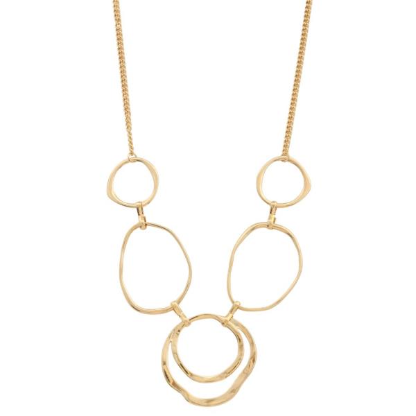 SDJ Circle Oval Link Metal Necklace