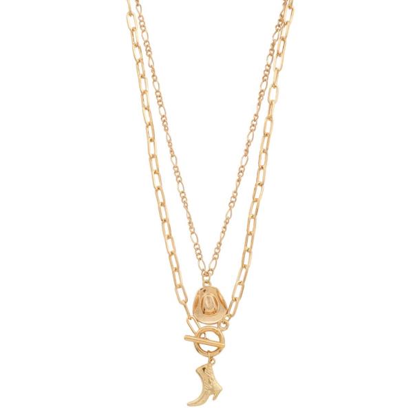 SDJ Western Link Toggle Clasp Layered Necklace