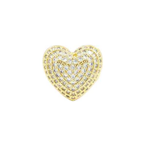 Rhinestone Heart Statement Ring