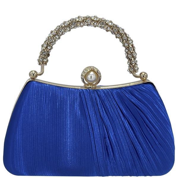 Elegant Rhinestone Pearl Design Handle Evening Bag