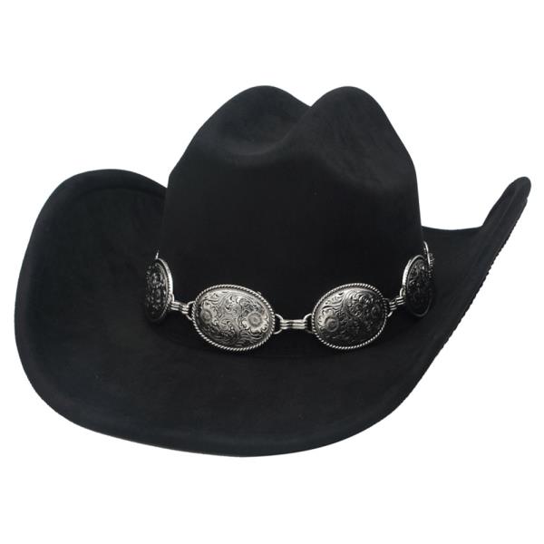 Double Flora Concho Banded Microsuede Hat