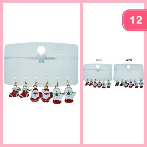 CHRISTMAS DANGLE EARRING SET (12 UNITS)