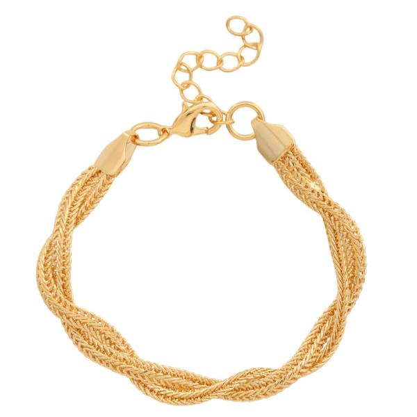 SODAJO Braided Link Metal Gold Dipped Bracelet