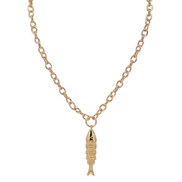 Fish Charm Metal Necklace