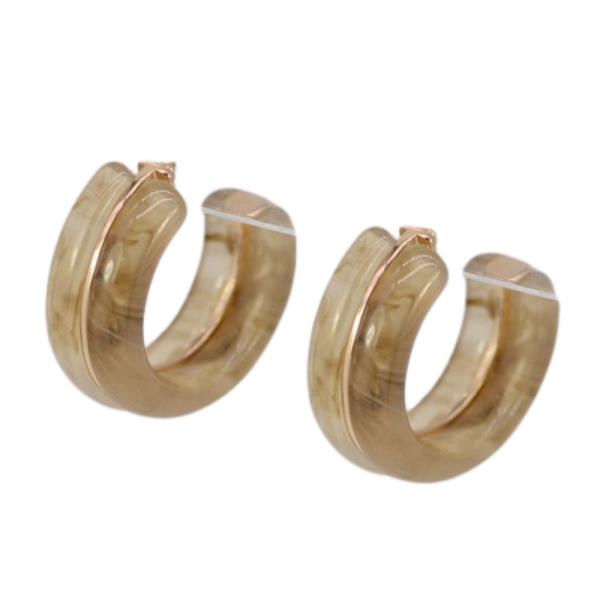 ACETATE OPEN HOOP METAL LINED EARRING