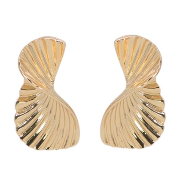 Lined Twist Metal Earring