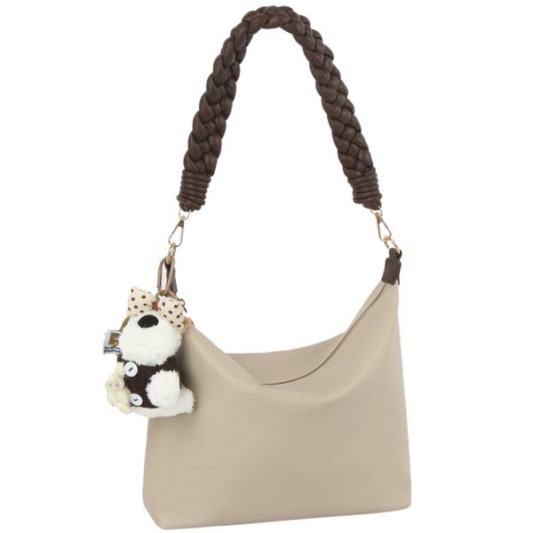 Smooth Shoulder Bag W Doll Keychain