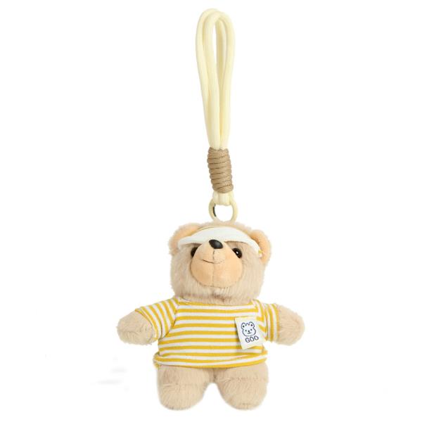 STRIPE OUTFIT SUN CAP BEAR BAG CHARM KEYCHAIN
