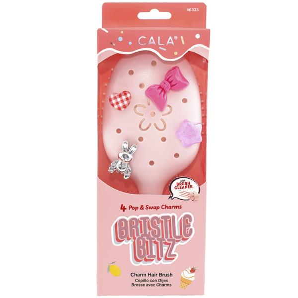 CALA BRISTLE BITZ CHARM HAIR BRUSH LIGHT PINK