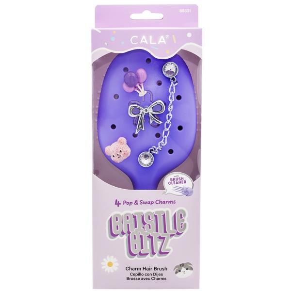 CALA BRISTLE BITZ CHARM HAIR BRUSH PURPLE