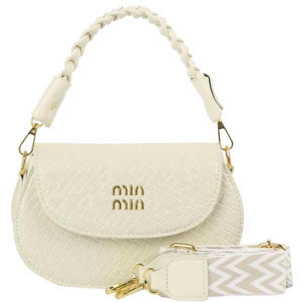 TEXTURED DESIGN HANDLE BAG W GUITAR STRAP