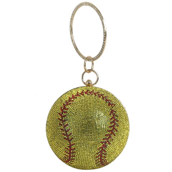 Rhinestone Sports Ball Bling Handle Evening Bag