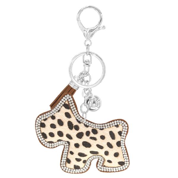 DOG LEOPARD KEYCHAIN WITH TASSEL