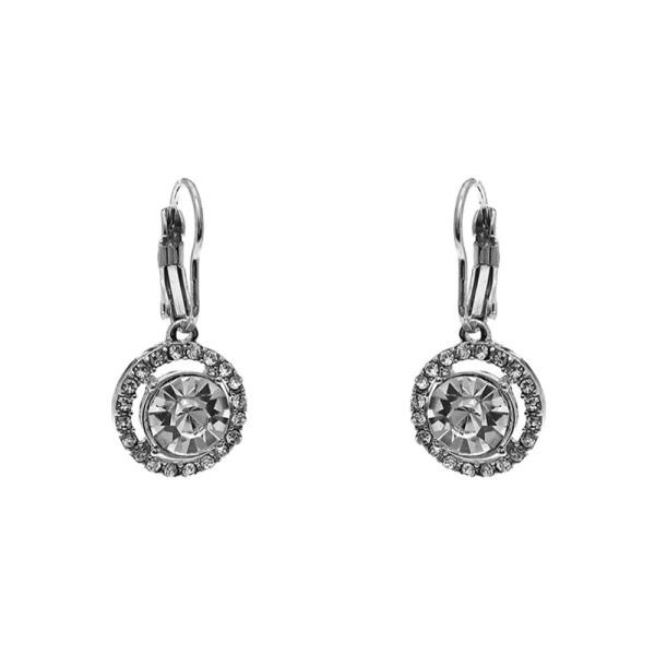 Round Halo Euro Earring