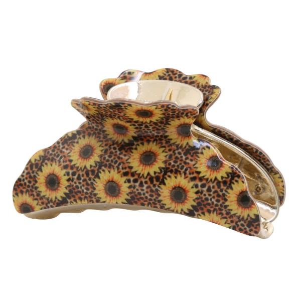 Sunflower Pattern Claw Hair Clip