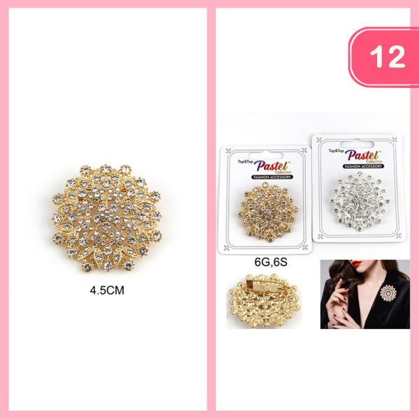 Rhinestone Brooch (12 Units)
