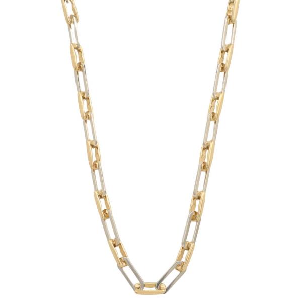 Gold Dipped Two Tone Metal Chain Necklace
