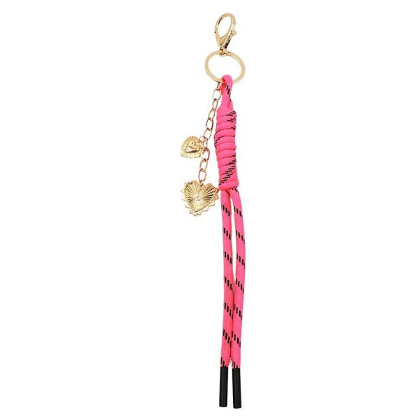CORD HEART CHARM BAG CHARM KEYCHAIN