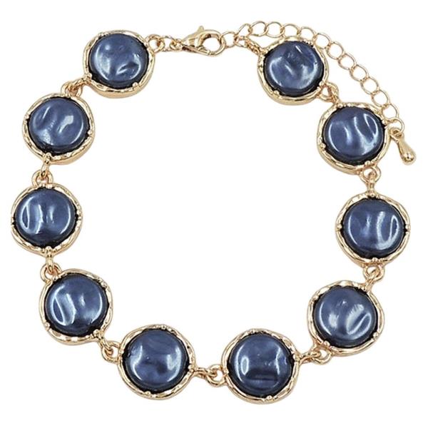 Pearl Accent Metal Chain Bracelet