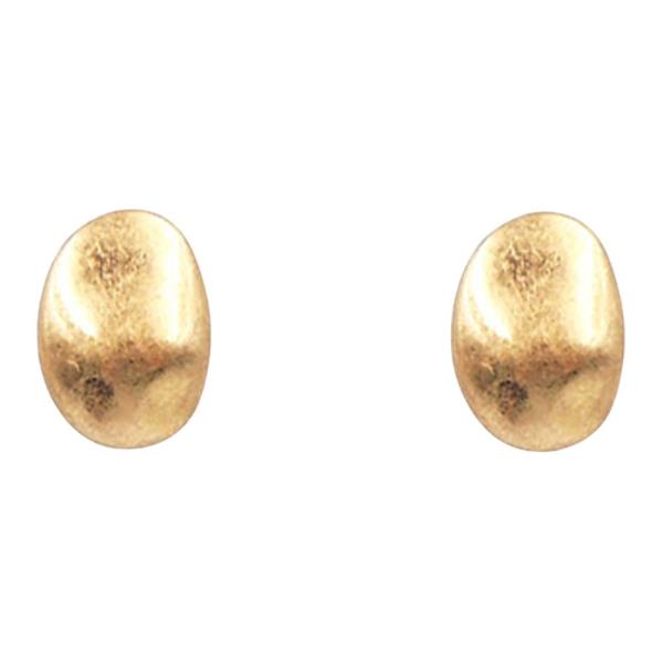 Oval Metal Stud Earring