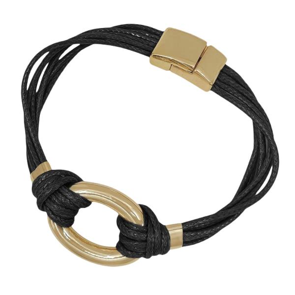 Oval Metal Multi Cord Magnetic Bracelet