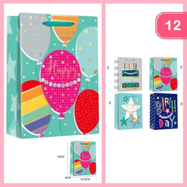 Happy Birthday Gift Bag (12 Units)