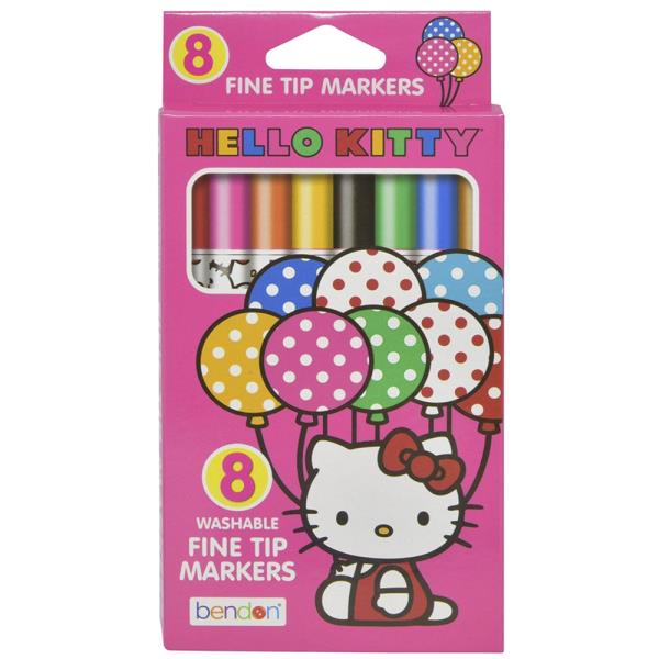 HELLO KITTY Fine Tip Markers 8 Count