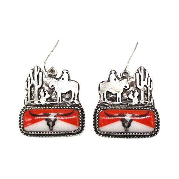 Western Cowboy and Cactus Earring