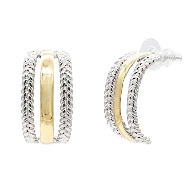 14K TWO TONE HOOP EARRING