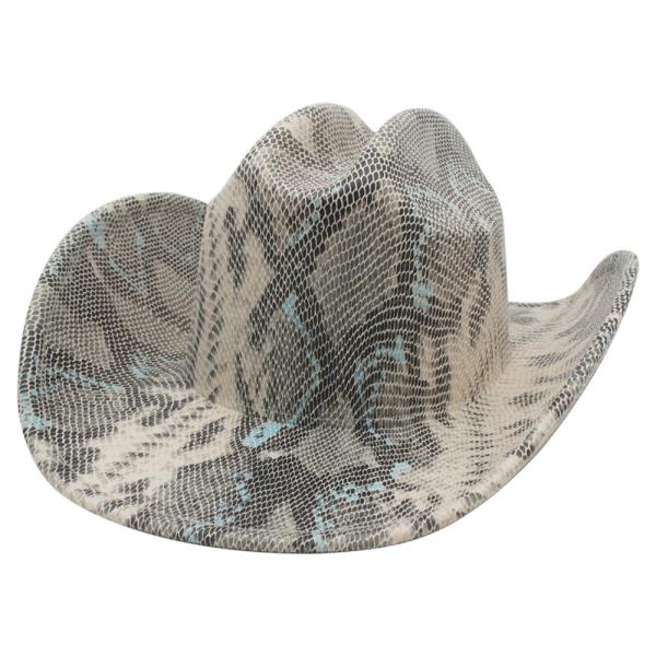 2 Tone Snakeskin Microsuede Cowboy Hat