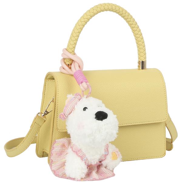 Textured Handle Satchel Bag