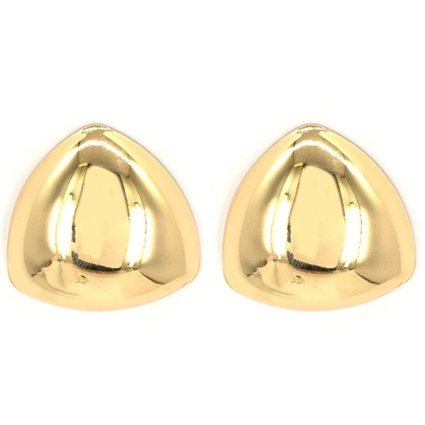 Polished Metal Teardrop Stud Earrings