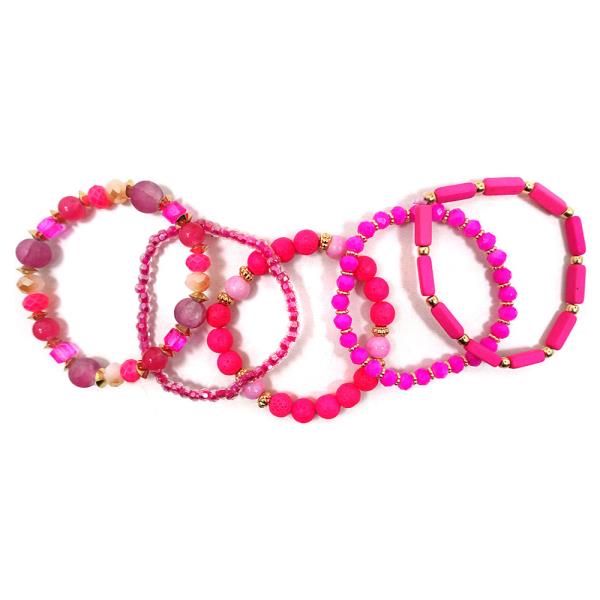 Beaded Stretch Multi Bracelet Set