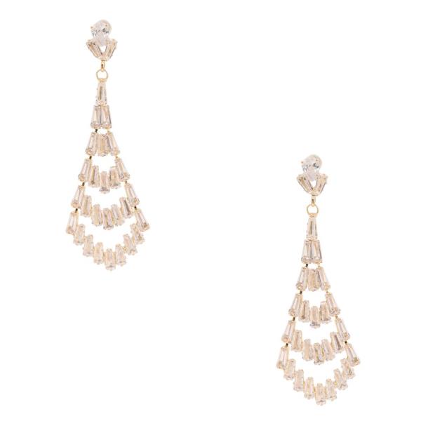 RHINESTONE DANGLE EARRING
