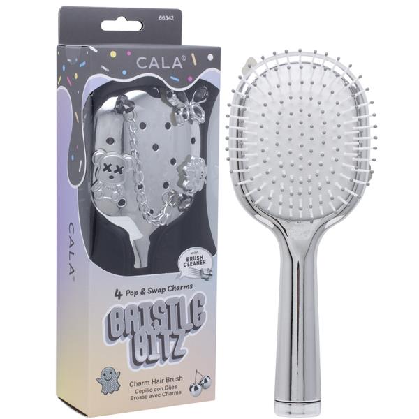 CALA BRISTLE BITZ CHARM HAIR BRUSH SILVER