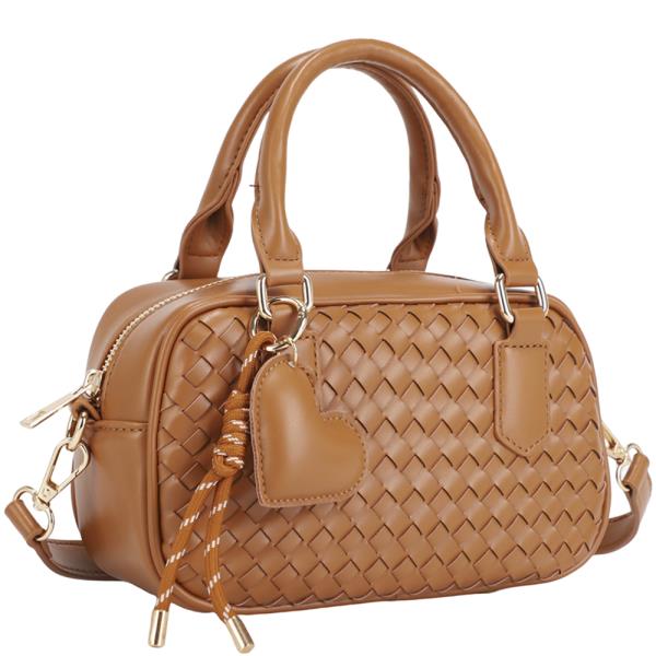 Smooth Woven Design Satchel Bag