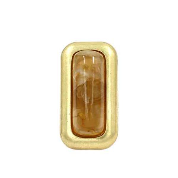 Rectangle Stone Metal Frame Ring