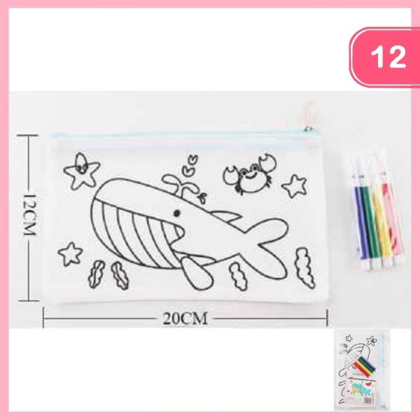 Whale Crab Sea Life DIY Coloring Bag (12 Units)