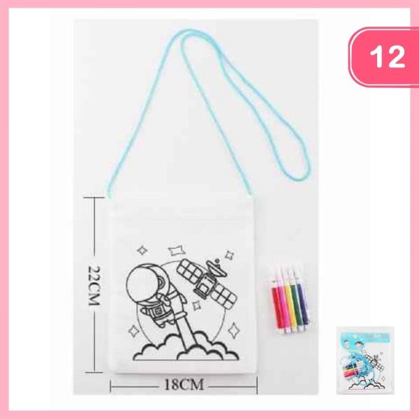 Astronaut DIY Coloring Bag Craft Kids (12 Units)