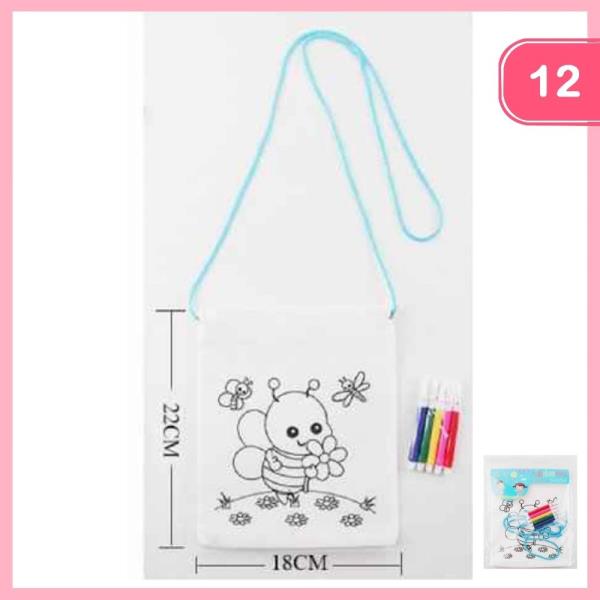 Bee DIY Coloring Bag Craft for Kids (12 Units)