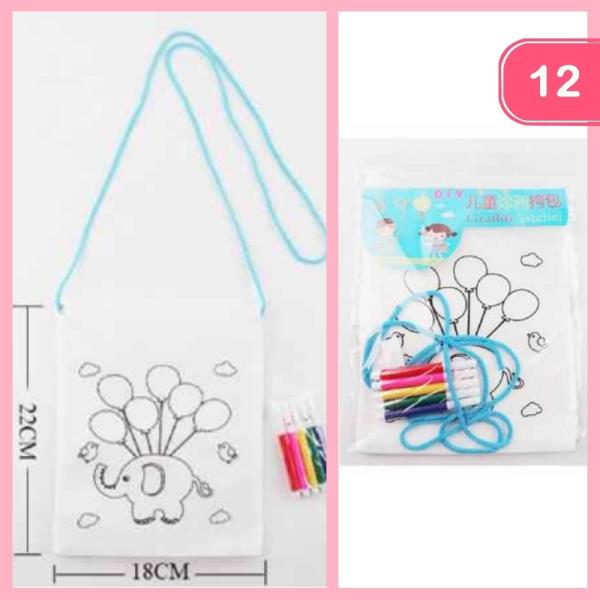 Elephant Balloon DIY Coloring Bag Kids (12 Units)