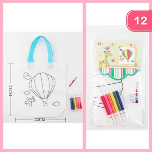 Hot Air Balloon DIY Coloring Bag Craft (12 Units)