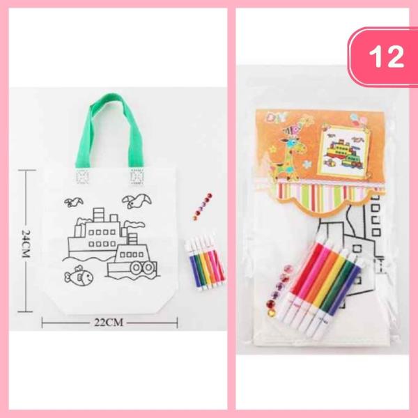 Boat DIY Coloring Bag Craft for Kids (12 Units)