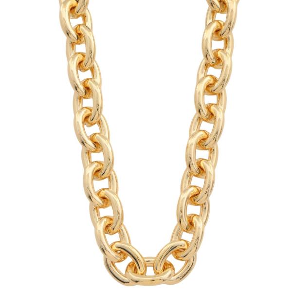 SODAJO Chunky Oval Link Gold Dipped Necklace