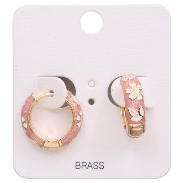 FLOWER EDGE HOOP EARRING