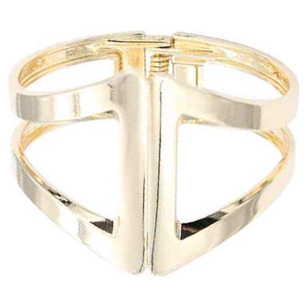 Gold Plated Hinged Bangle Bracelet