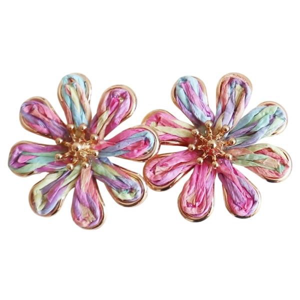 Flower Raffia Earring