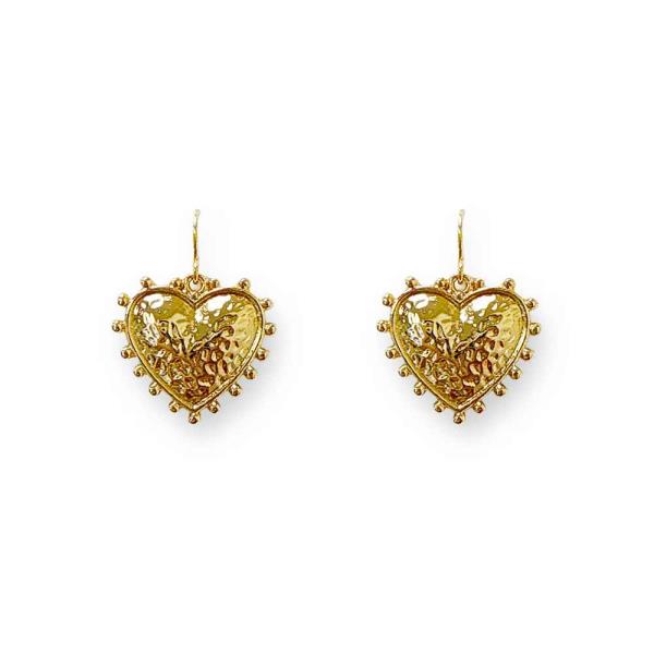 Metal Heart Texture Stud Earring